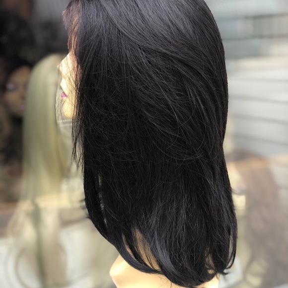 Full lace wig wispy layers longer bob 12-14 layers main image 6